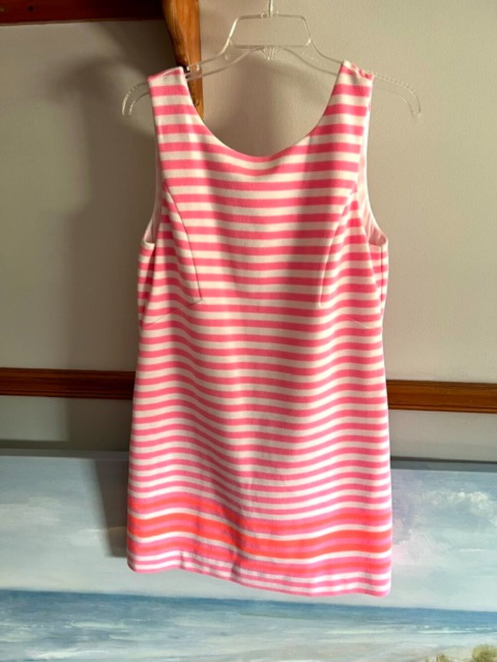 Lilly Pulitzer Barbe Ore Pink Striped Dress size Large